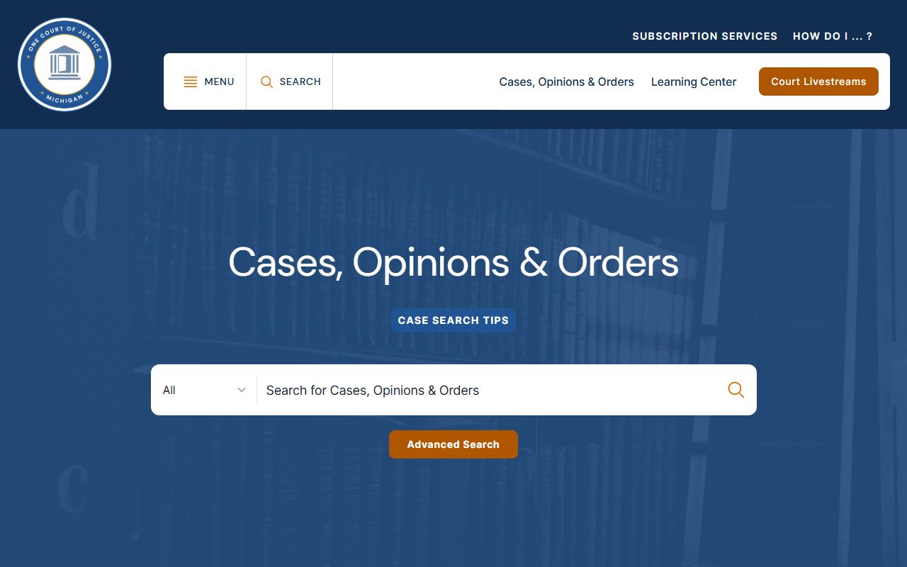Dickinson County court records search on the Michigan Courts case search portal