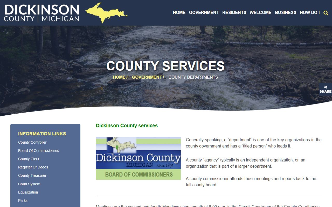Dickinson County departments directory for court records and clerk offices