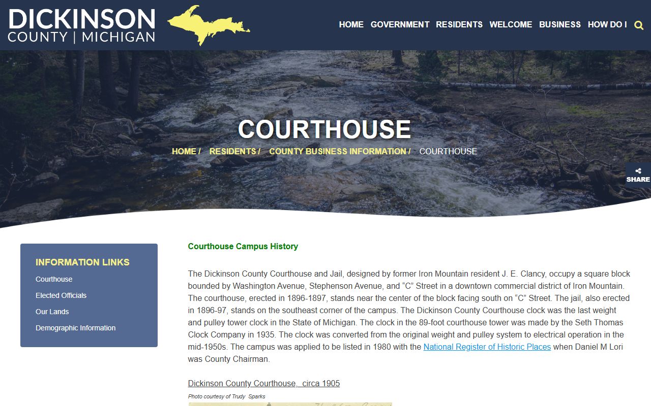 Dickinson County courthouse campus that houses court records and clerk offices
